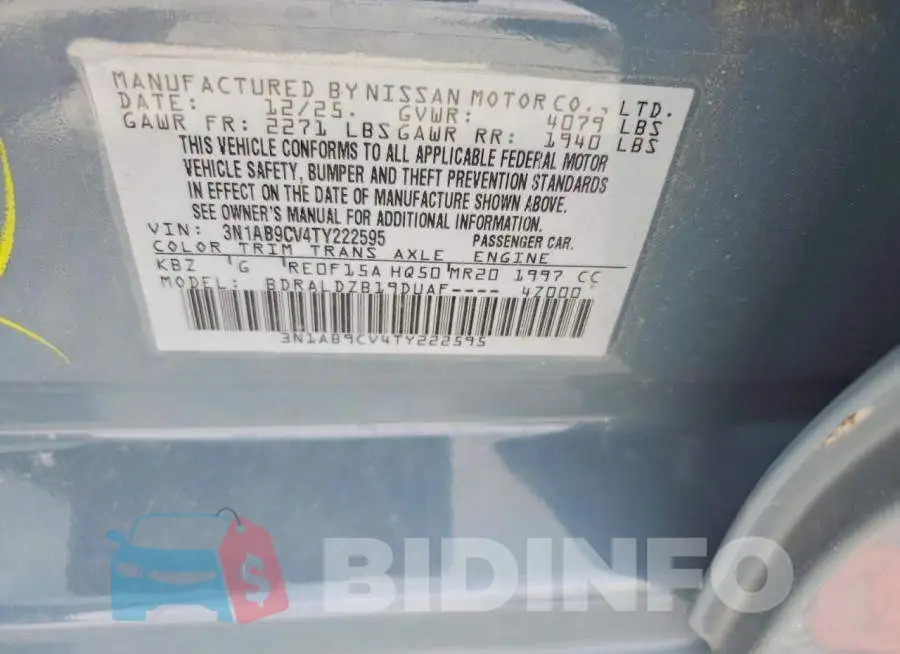 3N1AB9CV4TY222595 Photo# 12