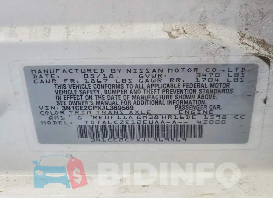 3N1CE2CPXJL369569 Photo# 12