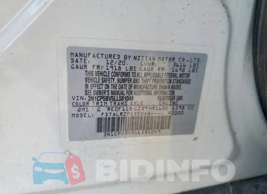 3N1CP5BV5LL581049 Photo# 13