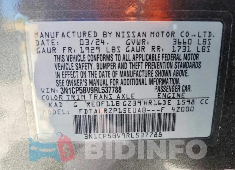 3N1CP5BV9RL537788 Photo# 14