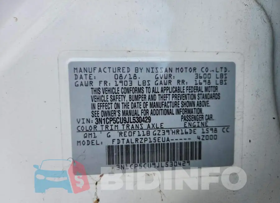 3N1CP5CU9JL530429 Photo# 13