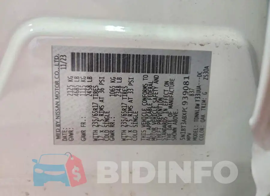 5N1BT3ABXPC939081 Photo# 13