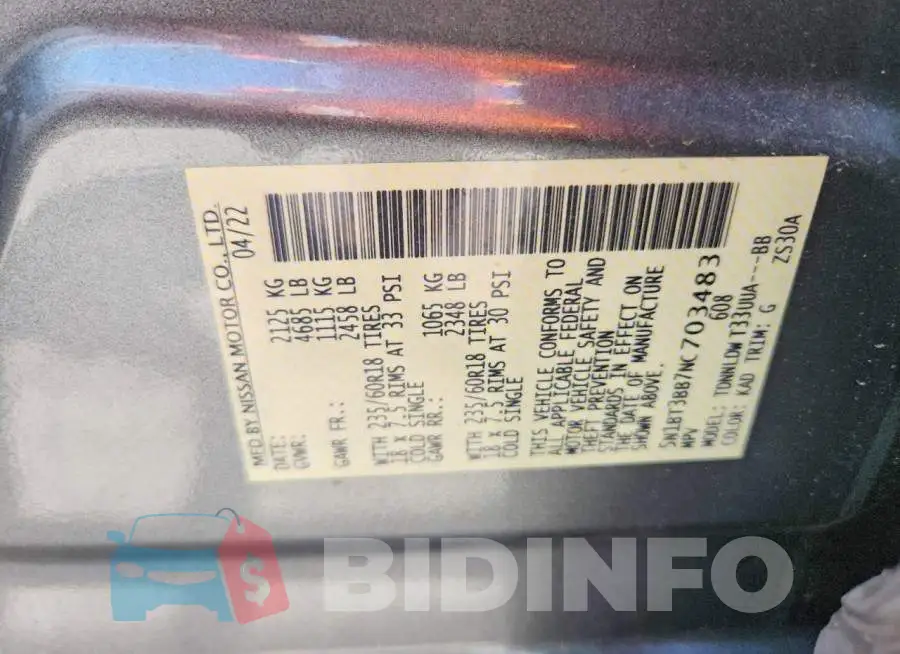 5N1BT3BB7NC703483 Photo# 14