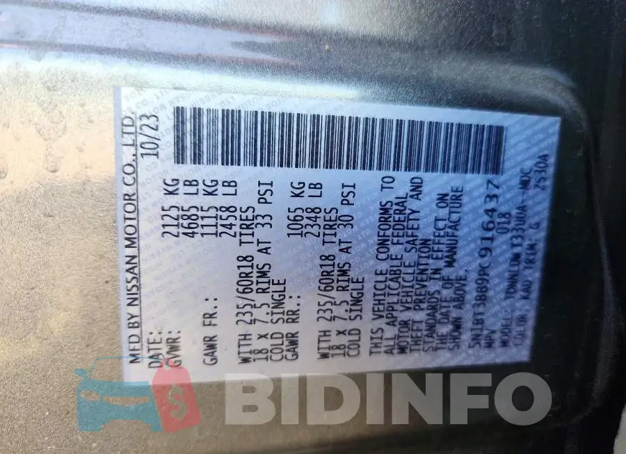 5N1BT3BB9PC916437 Photo# 12