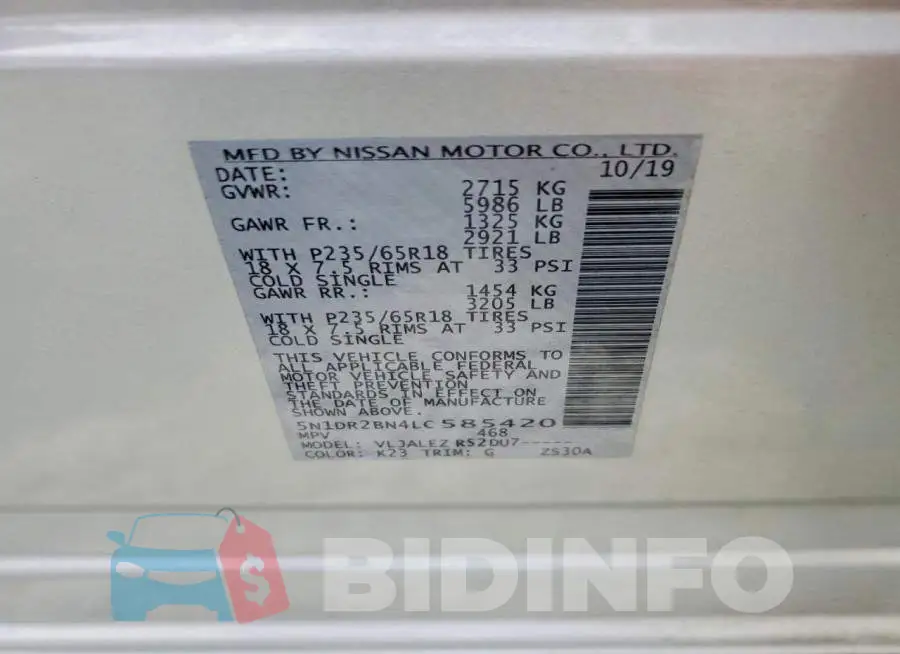 5N1DR2BN4LC585420 Photo# 13