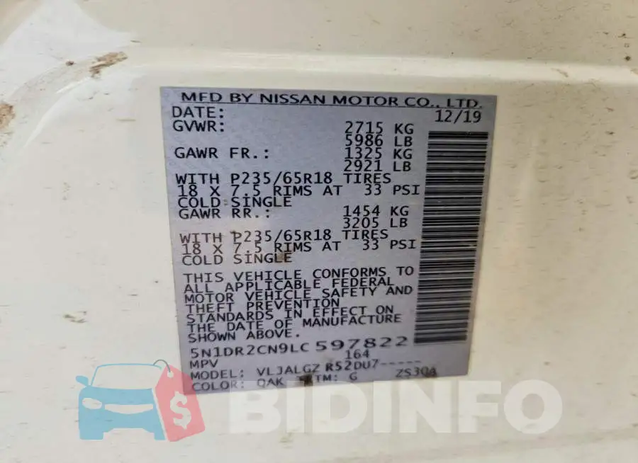 5N1DR2CN9LC597822 Photo# 13