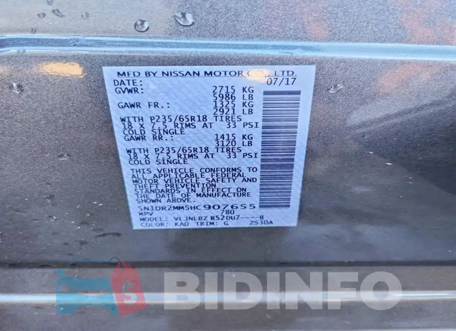 5N1DR2MM5HC907655 Photo# 14