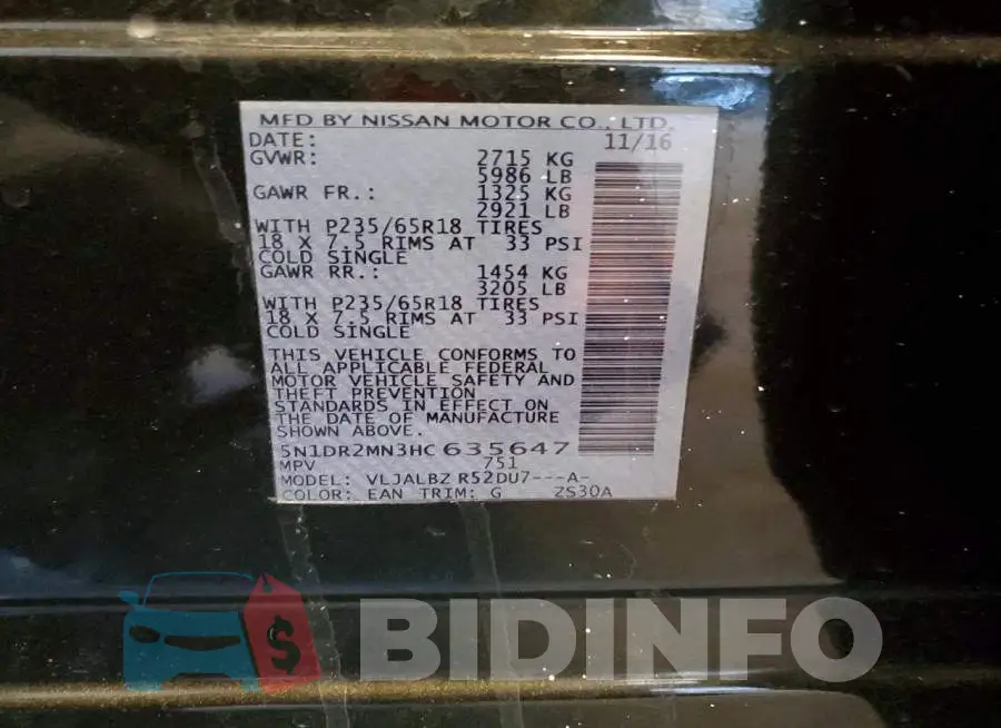 5N1DR2MN3HC635647 Photo# 13