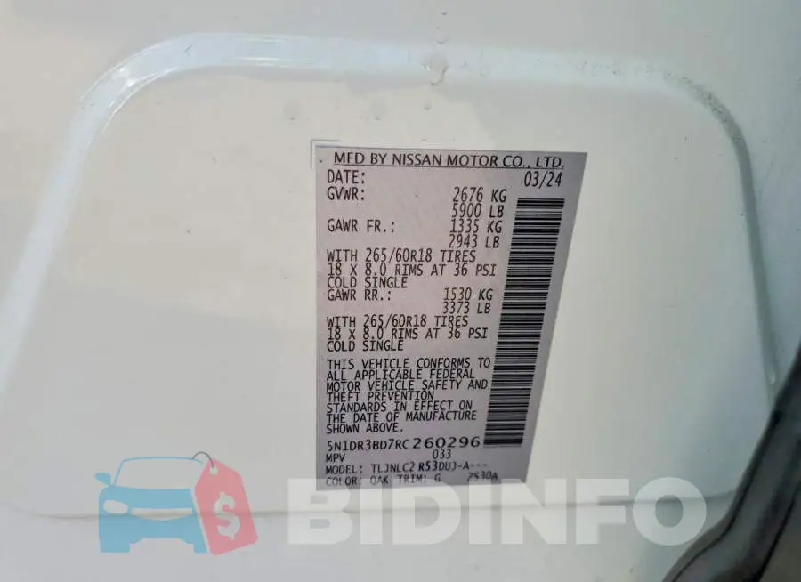 5N1DR3BD7RC260296 Photo# 13
