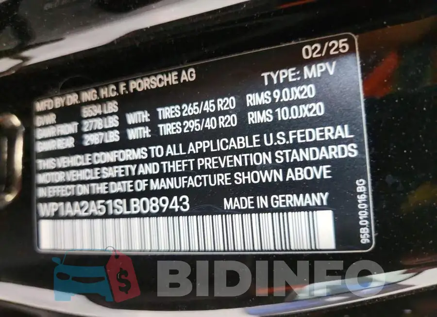 WP1AA2A51SLB08943 Photo# 12
