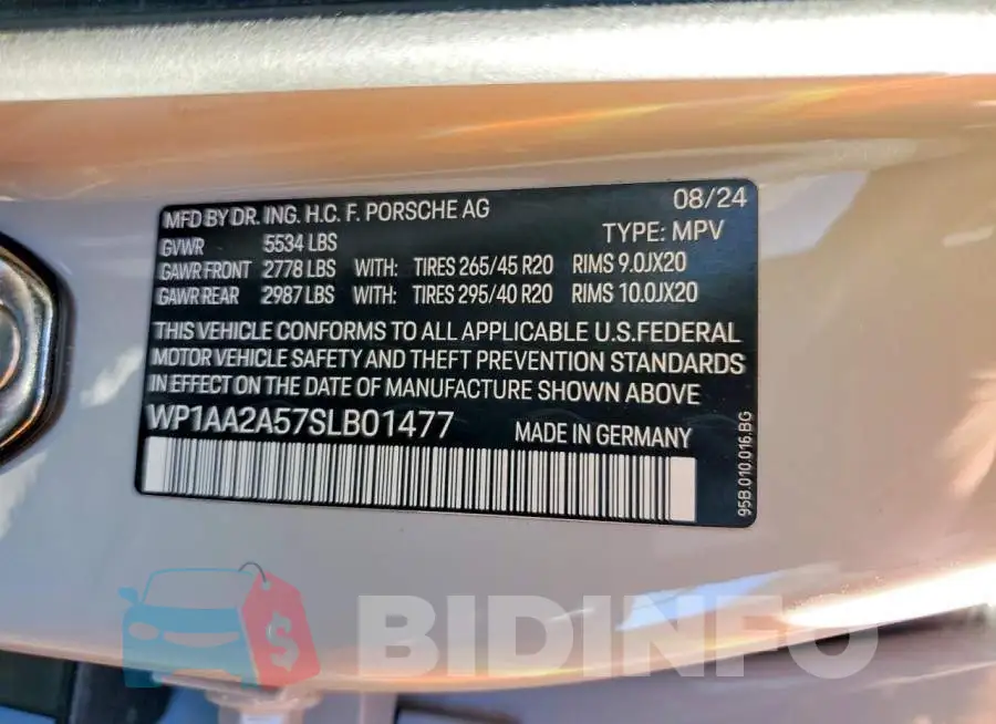 WP1AA2A57SLB01477 Photo# 13