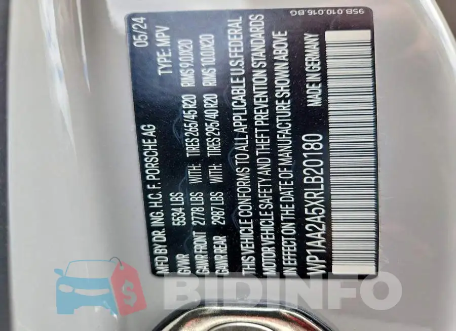 WP1AA2A5XRLB20180 Photo# 14