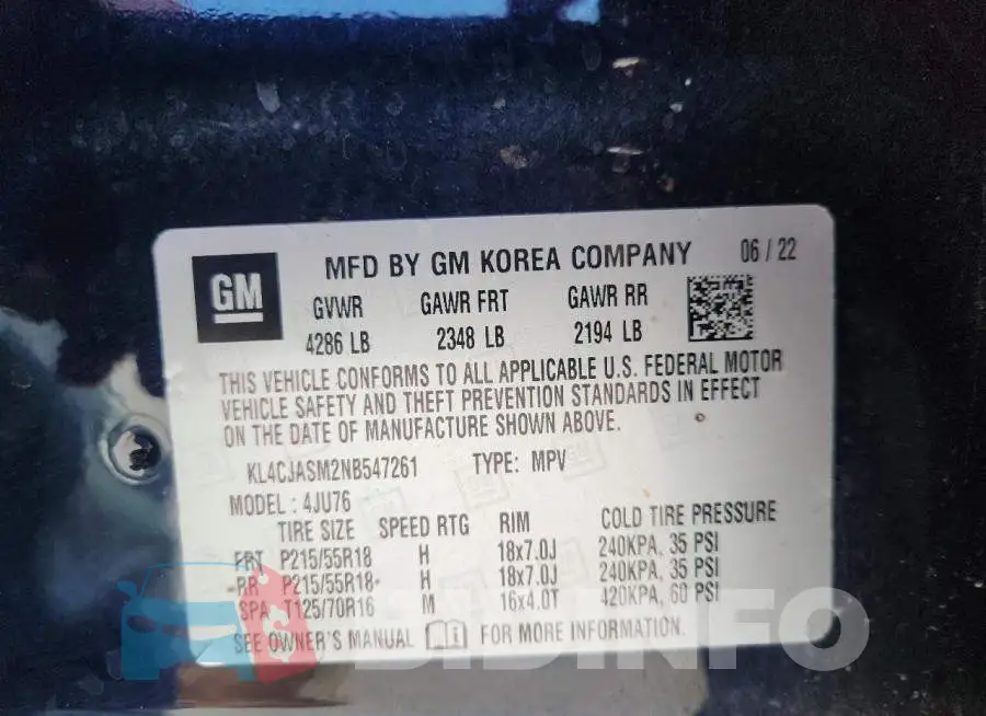 KL4CJASM2NB547261 Photo# 13