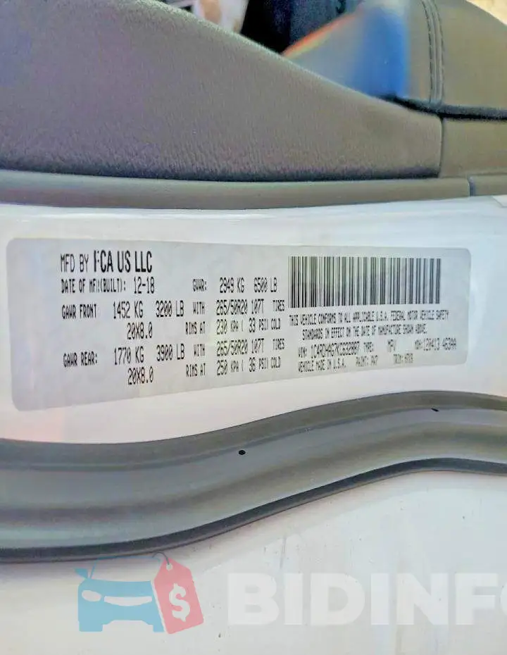 1C4RDHAG7KC632887 Photo# 13