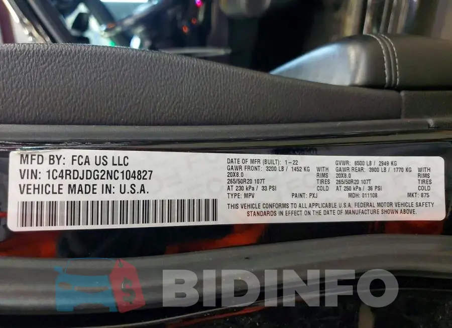 1C4RDJDG2NC104827 Photo# 13