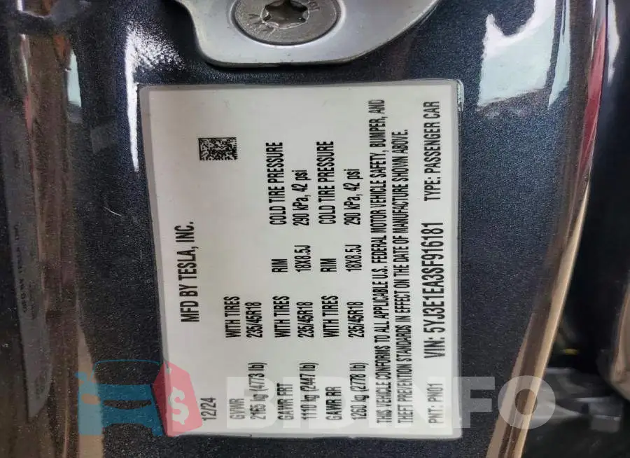 5YJ3E1EA3SF916181 Photo# 12