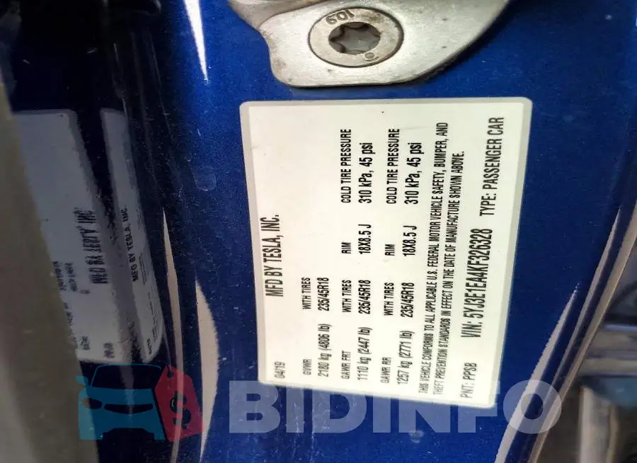 5YJ3E1EA4KF326328 Photo# 12