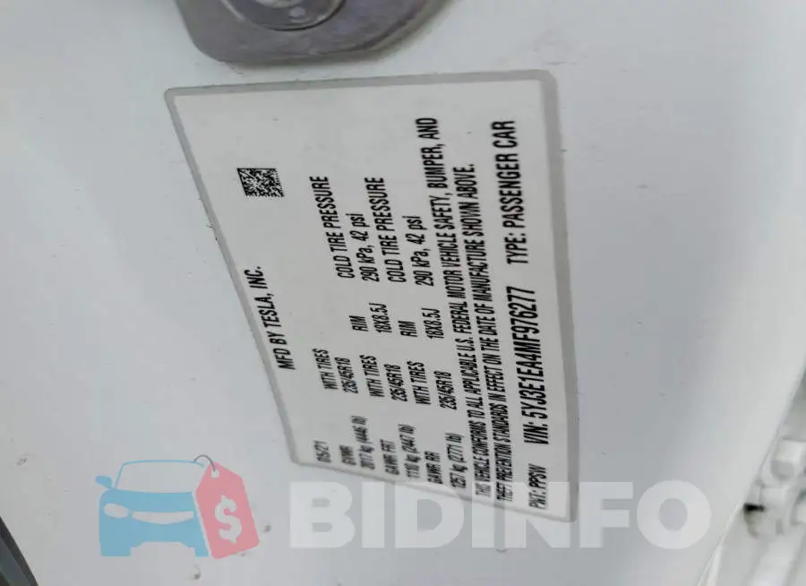 5YJ3E1EA4MF976277 Photo# 13