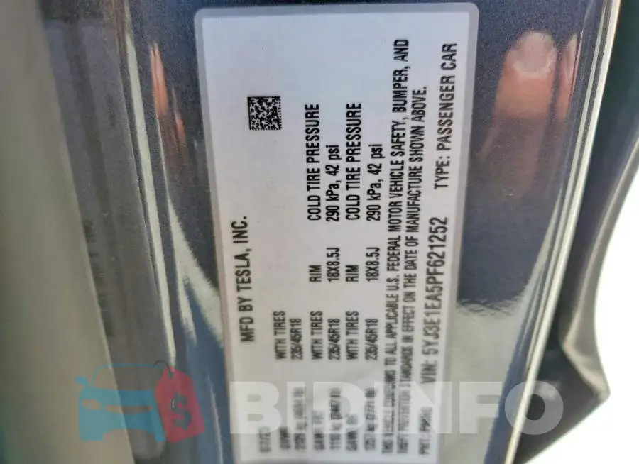 5YJ3E1EA5PF621252 Photo# 13