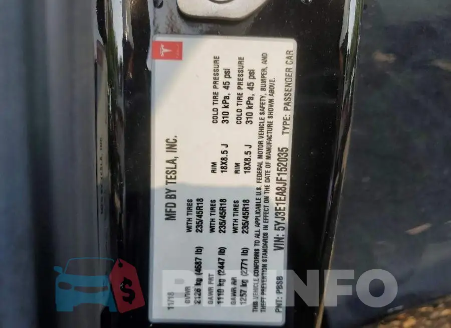 5YJ3E1EA8JF152035 Photo# 12