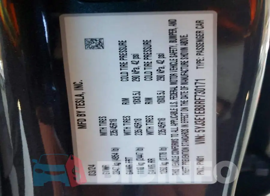 5YJ3E1EB8RF730171 Photo# 13