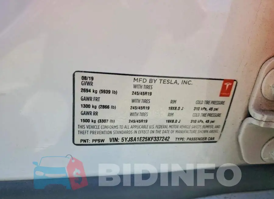 5YJSA1E25KF337242 Photo# 12