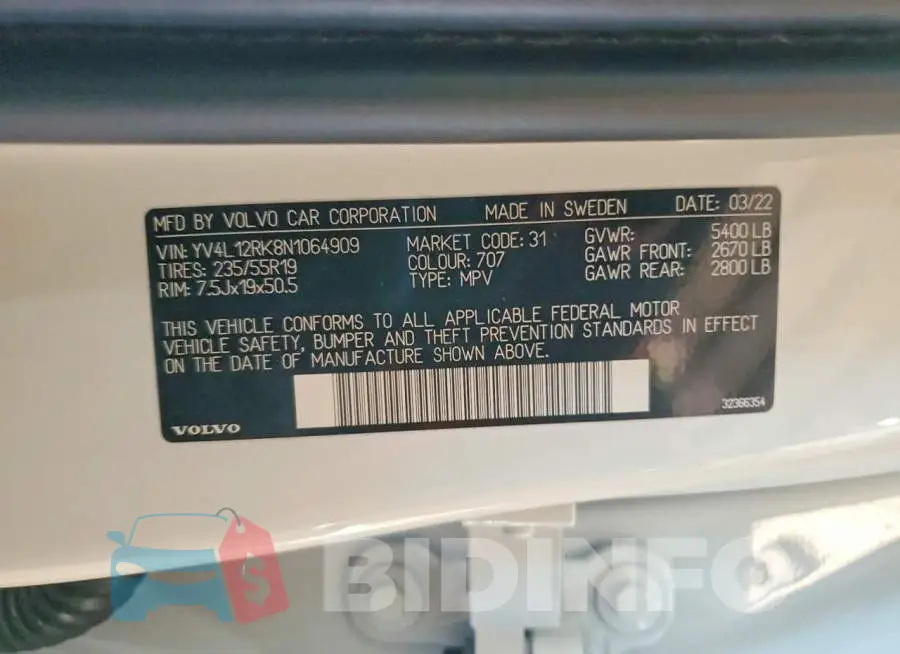 YV4L12RK8N1064909 Photo# 12