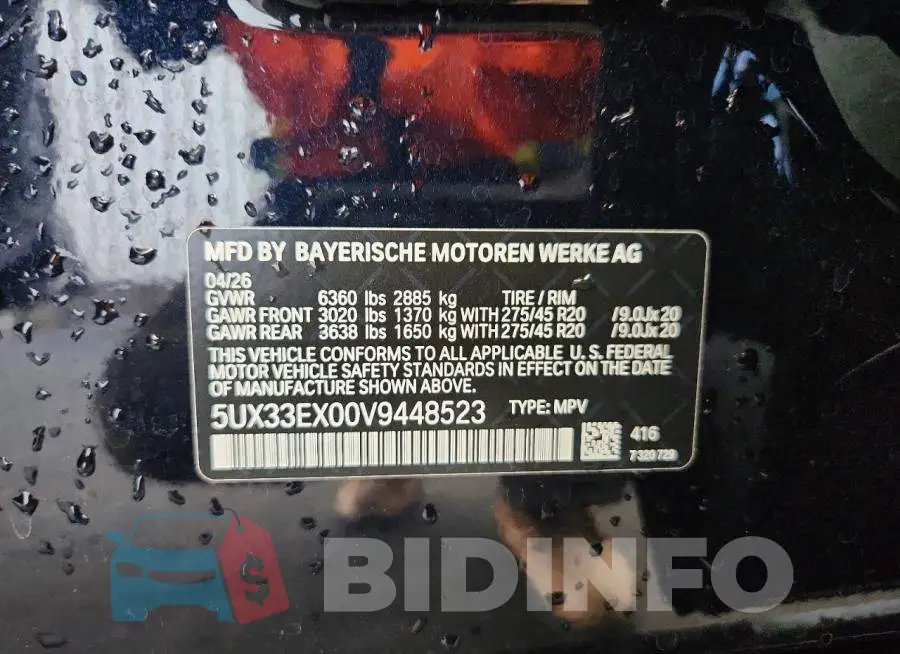 5UX33EX00V9448523 Photo# 13