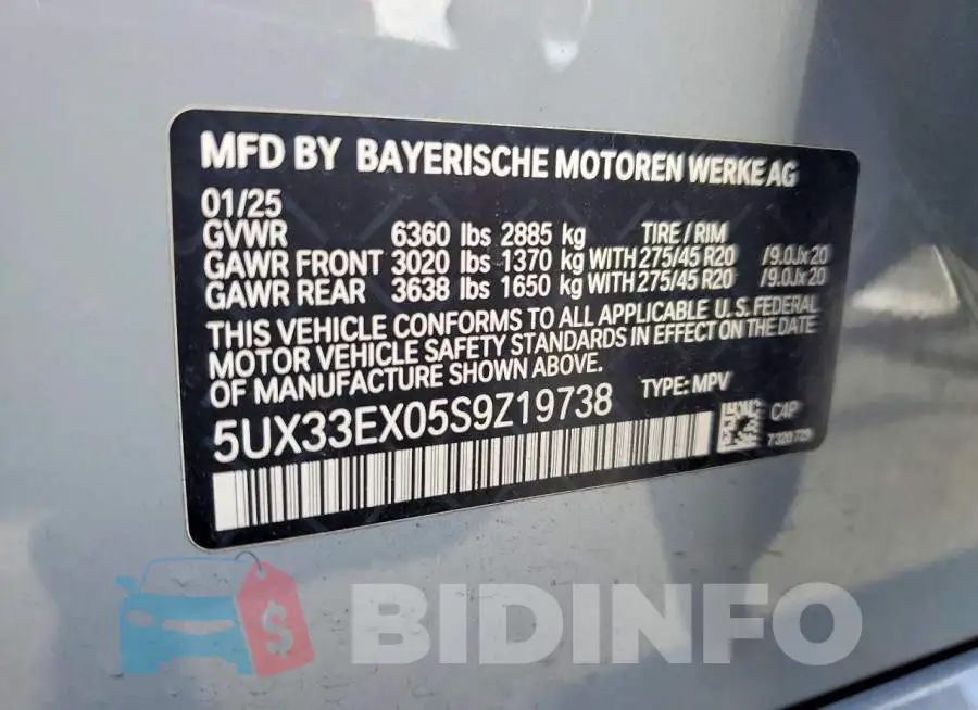 5UX33EX05S9Z19738 Photo# 13