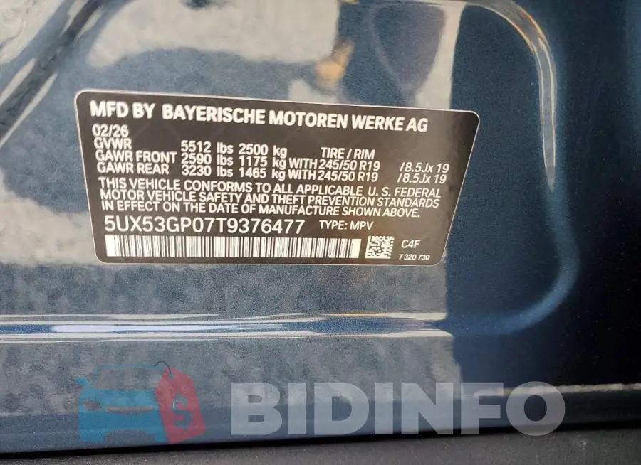 5UX53GP07T9376477 Photo# 14