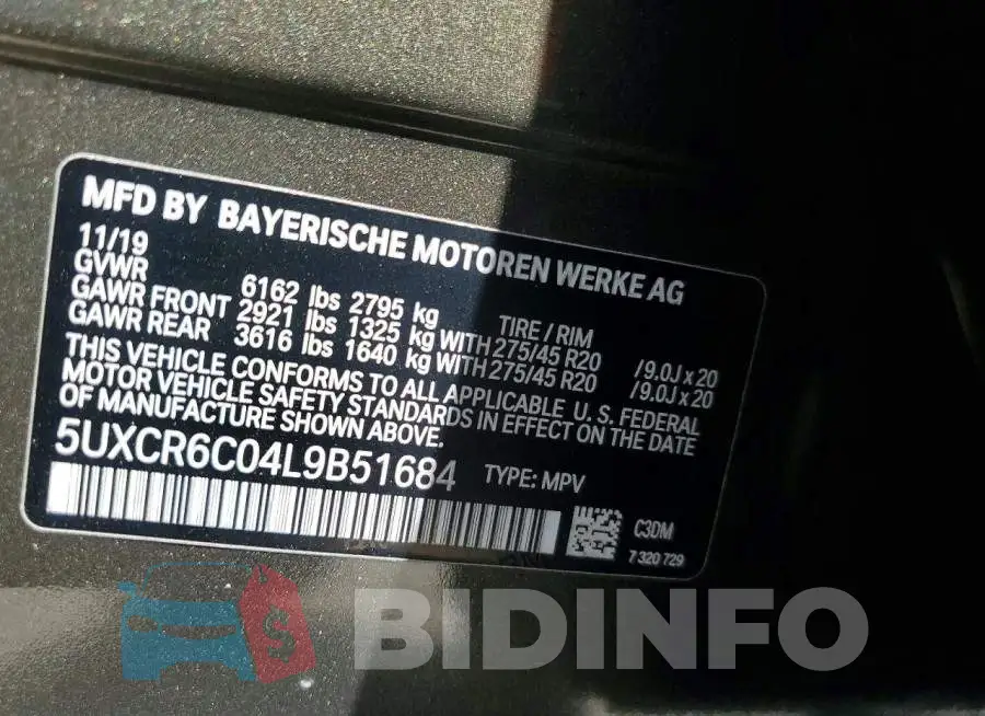 5UXCR6C04L9B51684 Photo# 13