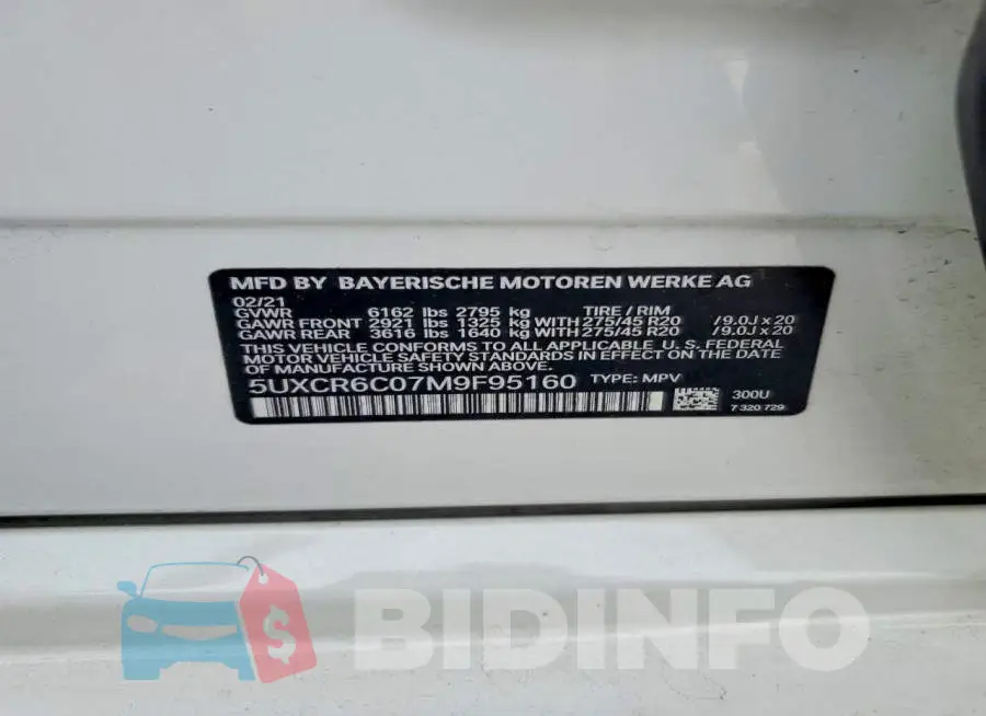 5UXCR6C07M9F95160 Photo# 13
