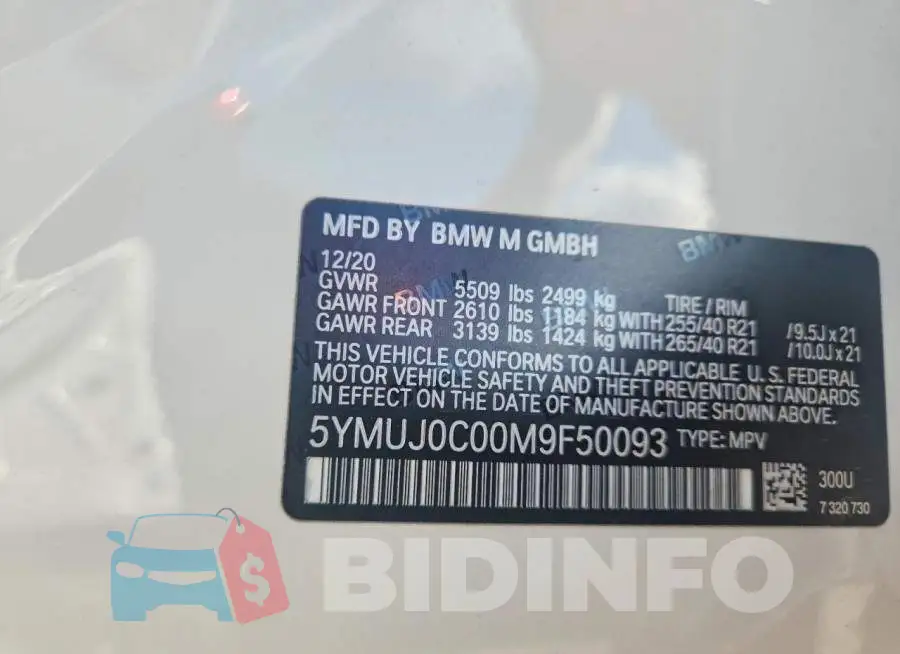5YMUJ0C00M9F50093 Photo# 13