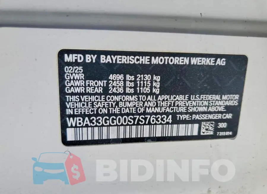 WBA33GG00S7S76334 Photo# 12