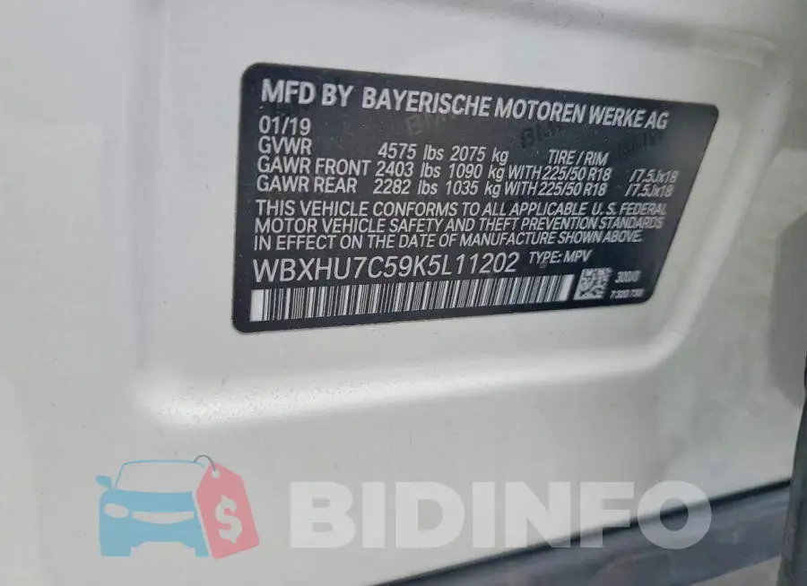 WBXHU7C59K5L11202 Photo# 13