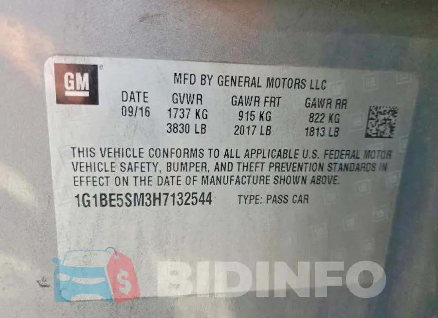 1G1BE5SM3H7132544 Photo# 12