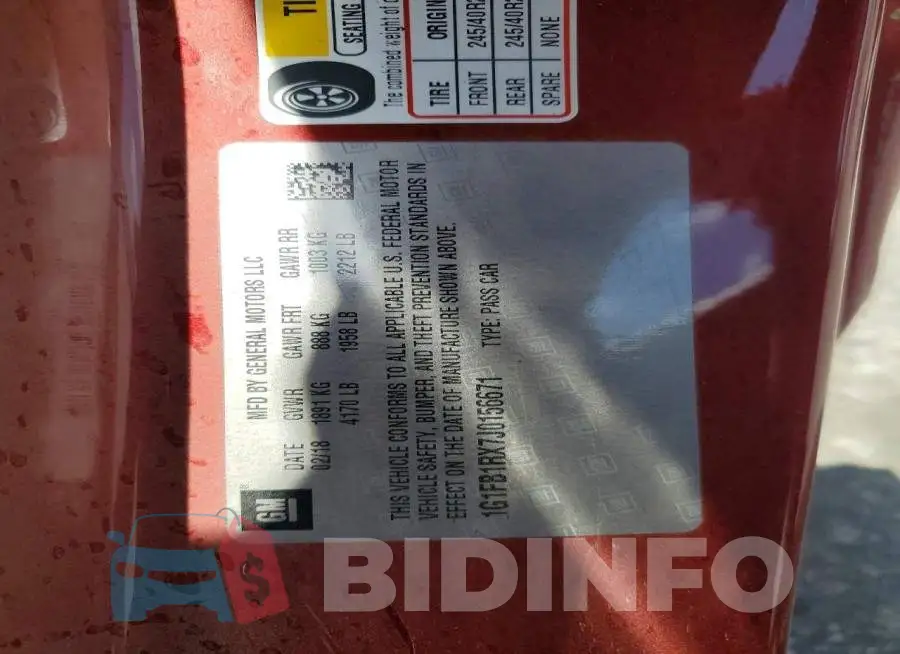1G1FB1RX7J0156671 Photo# 12