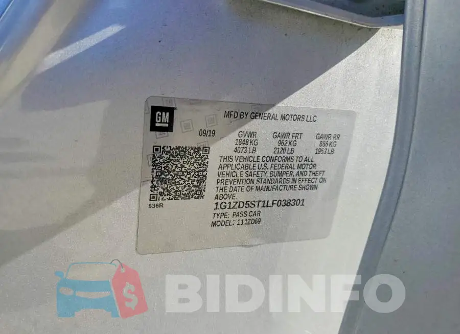 1G1ZD5ST1LF038301 Photo# 12