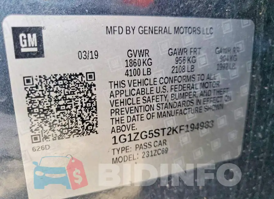 1G1ZG5ST2KF194983 Photo# 12