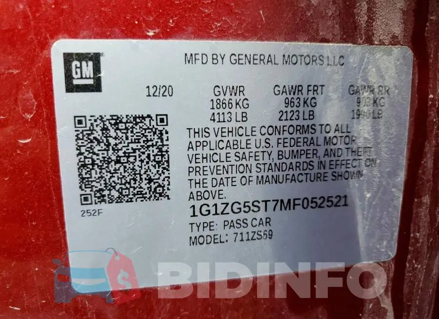 1G1ZG5ST7MF052521 Photo# 12