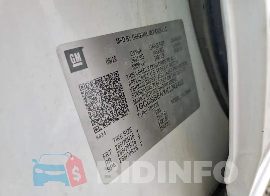 1GCGSBENXK1341413 Photo# 12