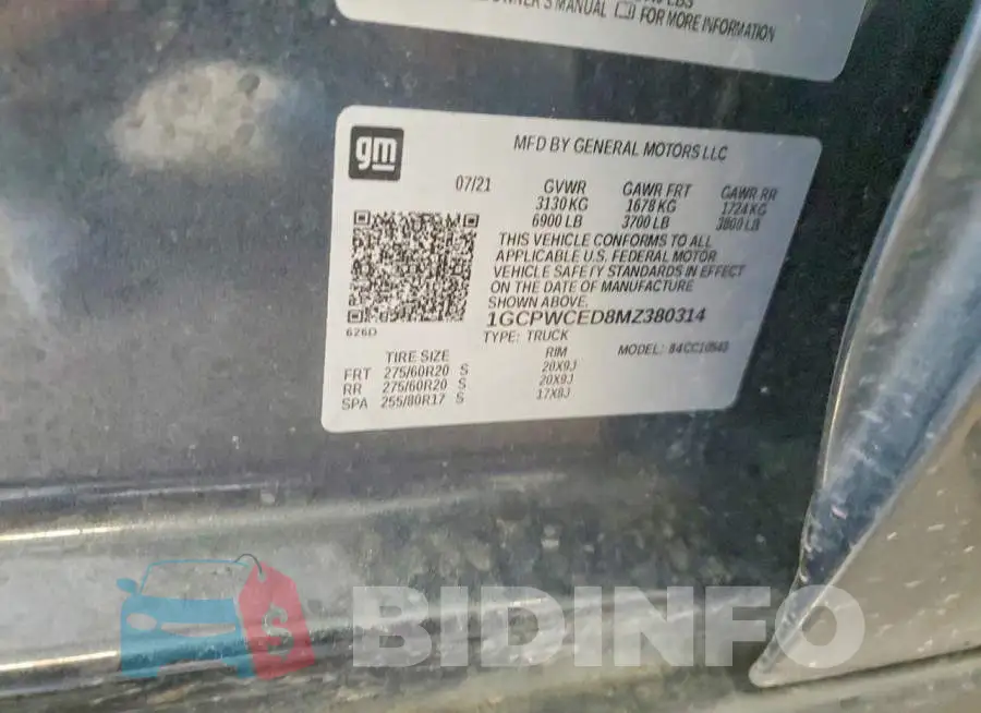 1GCPWCED8MZ380314 Photo# 12