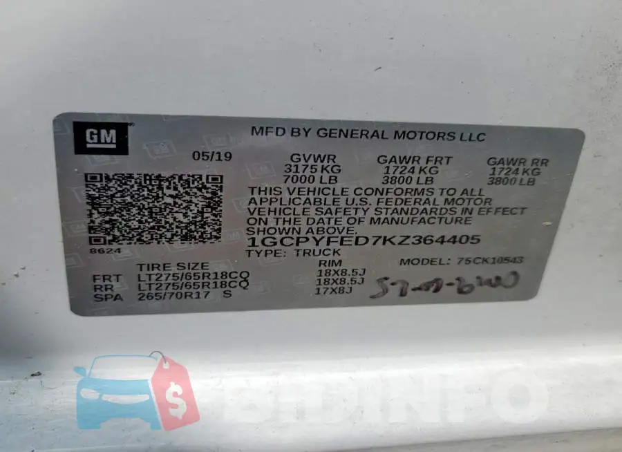 1GCPYFED7KZ364405 Photo# 12