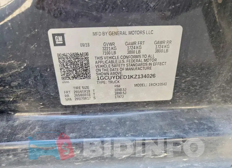 1GCUYDED1KZ134026 Photo# 12