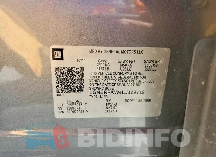 1GNERFKW4LJ129719 Photo# 13