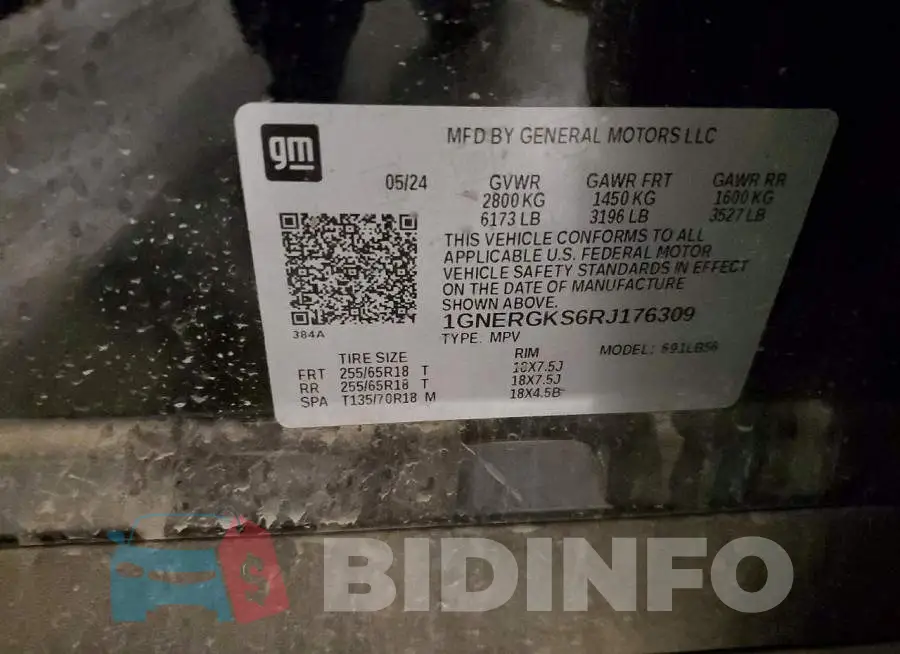 1GNERGKS6RJ176309 Photo# 13