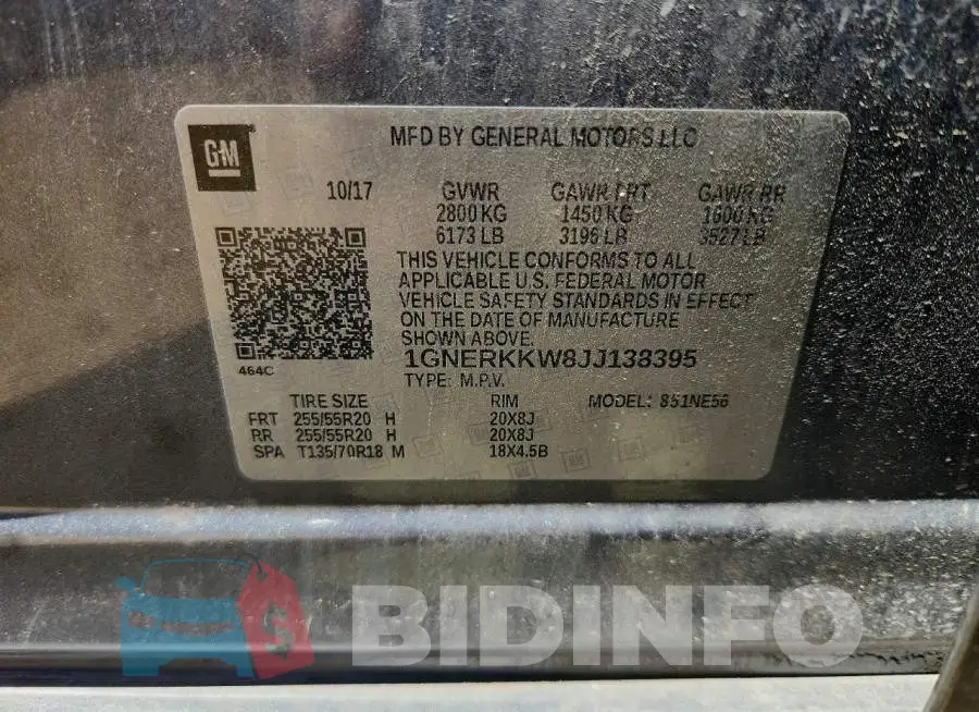 1GNERKKW8JJ138395 Photo# 14