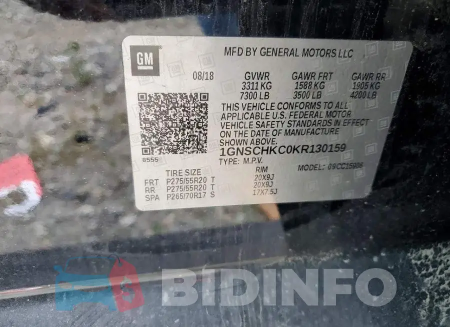 1GNSCHKC0KR130159 Photo# 14
