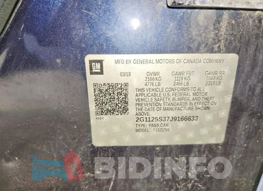2G1125S37J9166633 Photo# 12