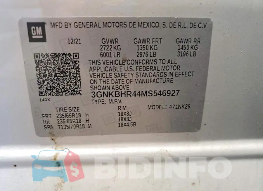 3GNKBHR44MS546927 Photo# 14